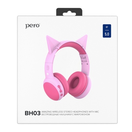 Наушники беспроводные PERO BH03, розовые